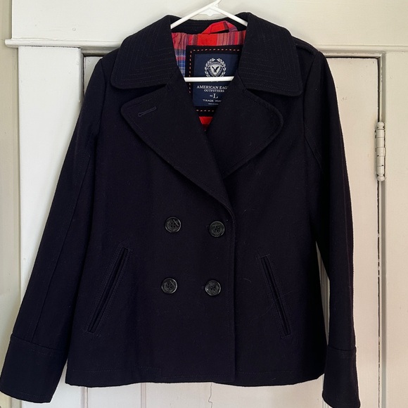 American Eagle Outfitters Navy Pea Coat - Picture 2 of 6